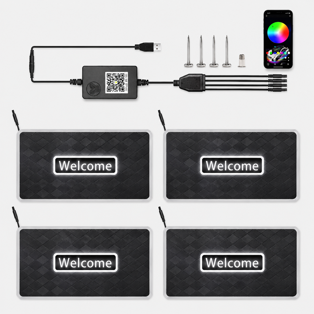 Universal Custom RGB LED Car Mats